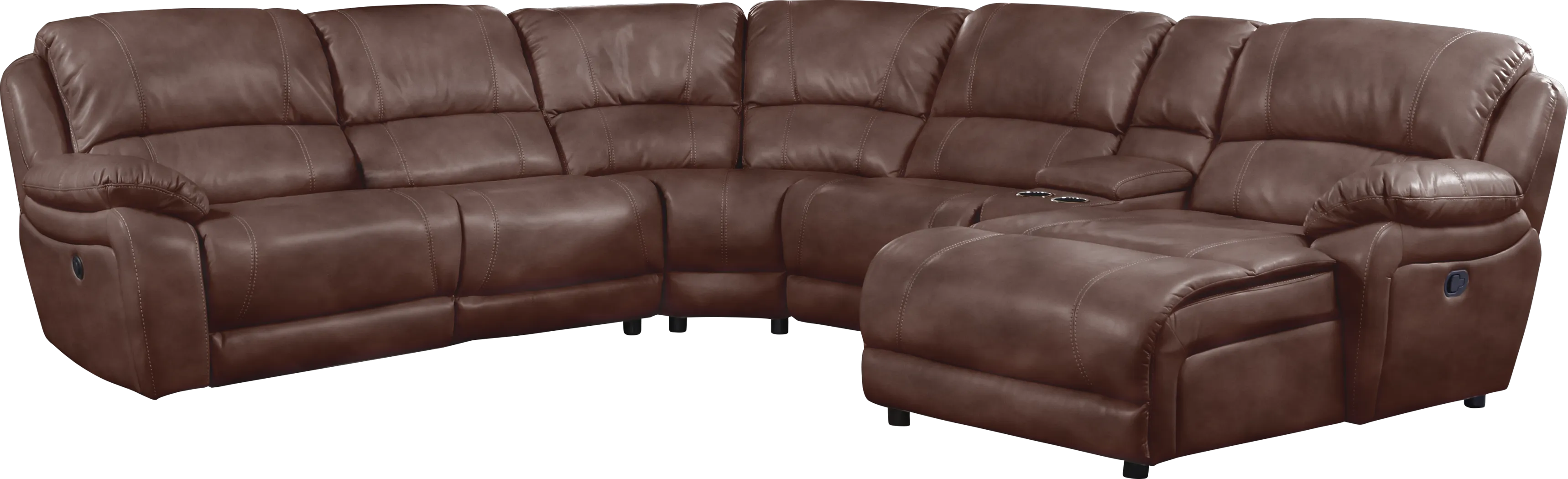 Cindy Crawford Home Breckenridge Hills Mahogany 6 Pc Reclining Sectional - Thumbnail - Image 1