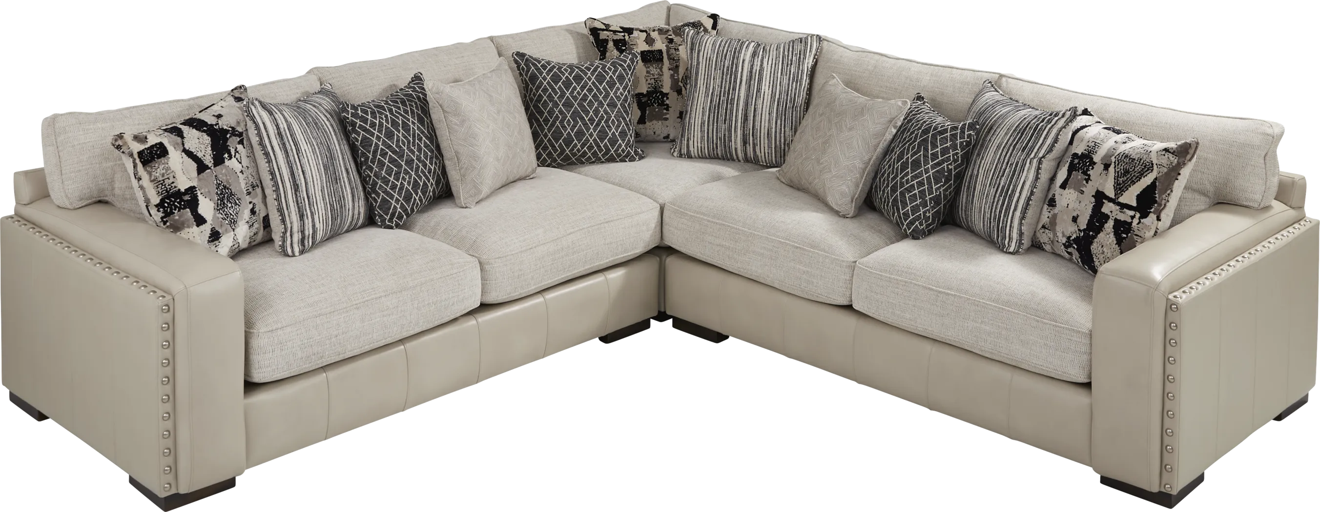 Cindy Crawford Home Broad Street Ivory 3 Pc Sectional - Thumbnail - Image 3