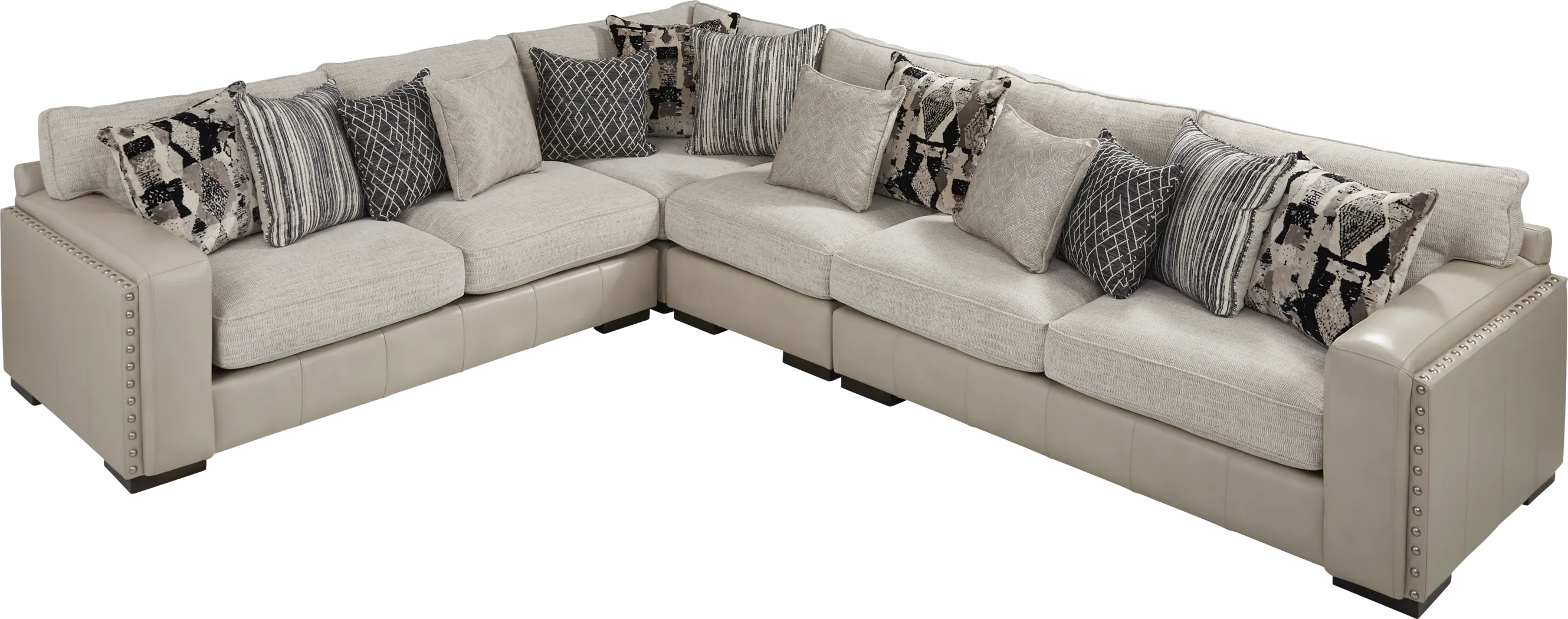 Cindy Crawford Home Broad Street Ivory 7 Pc Sectional Living Room - Thumbnail - Image 3