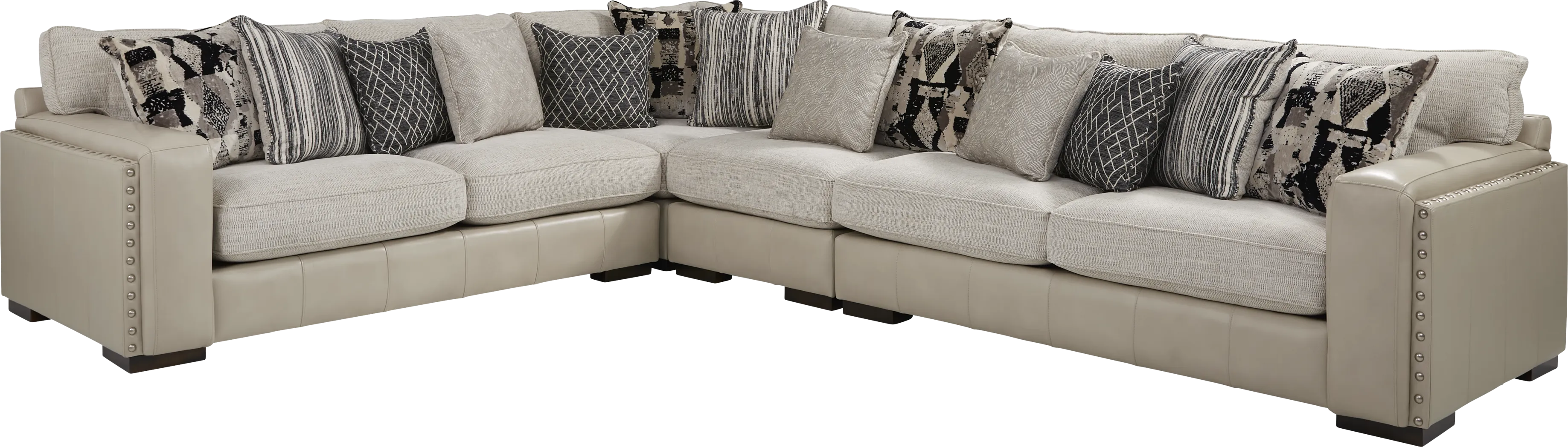 Cindy Crawford Home Broad Street Ivory 7 Pc Sectional Living Room - Thumbnail - Image 2