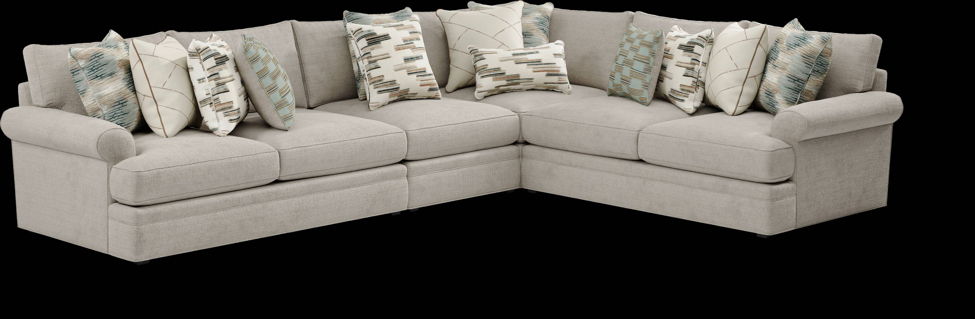 Cindy Crawford Home Brookview Heights Beige 7 Pc Sectional Living Room - Thumbnail - Image 2