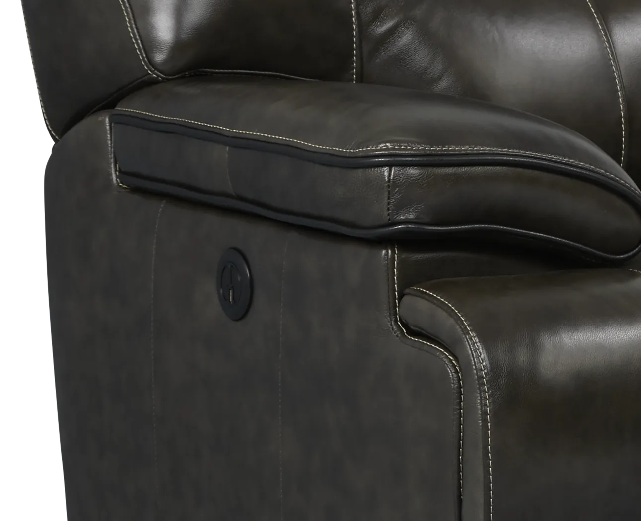 Cindy Crawford Home Caletta Gray 6 Pc Leather Power Reclining Sectional Living Room - Thumbnail - Image 4