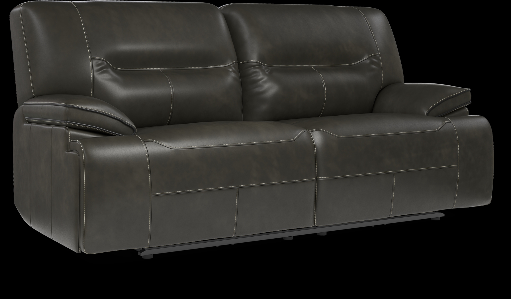 Cindy Crawford Home Caletta Gray Leather Reclining Sofa - Thumbnail - Image 2