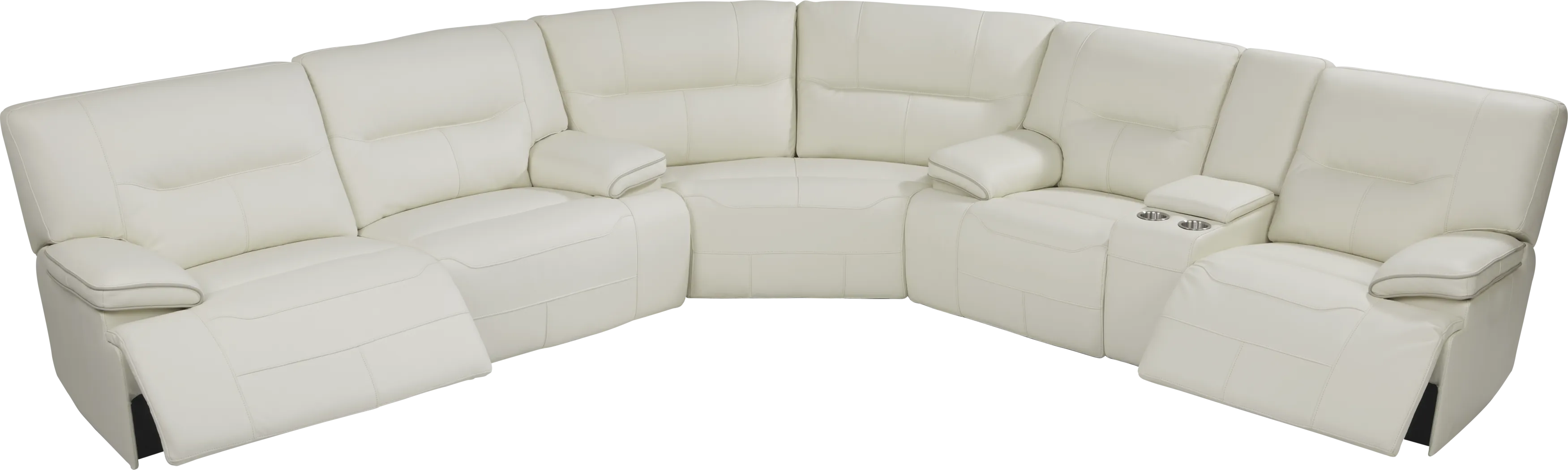 Cindy Crawford Home Caletta Off-White 3 Pc Leather Reclining Sectional - Thumbnail - Image 3