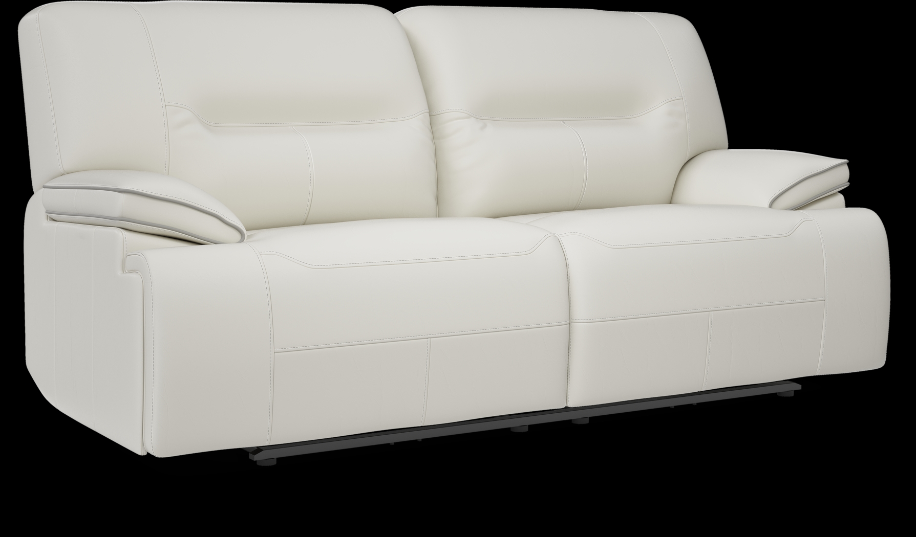 Cindy Crawford Home Caletta Off-White Leather Reclining Sofa - Thumbnail - Image 3