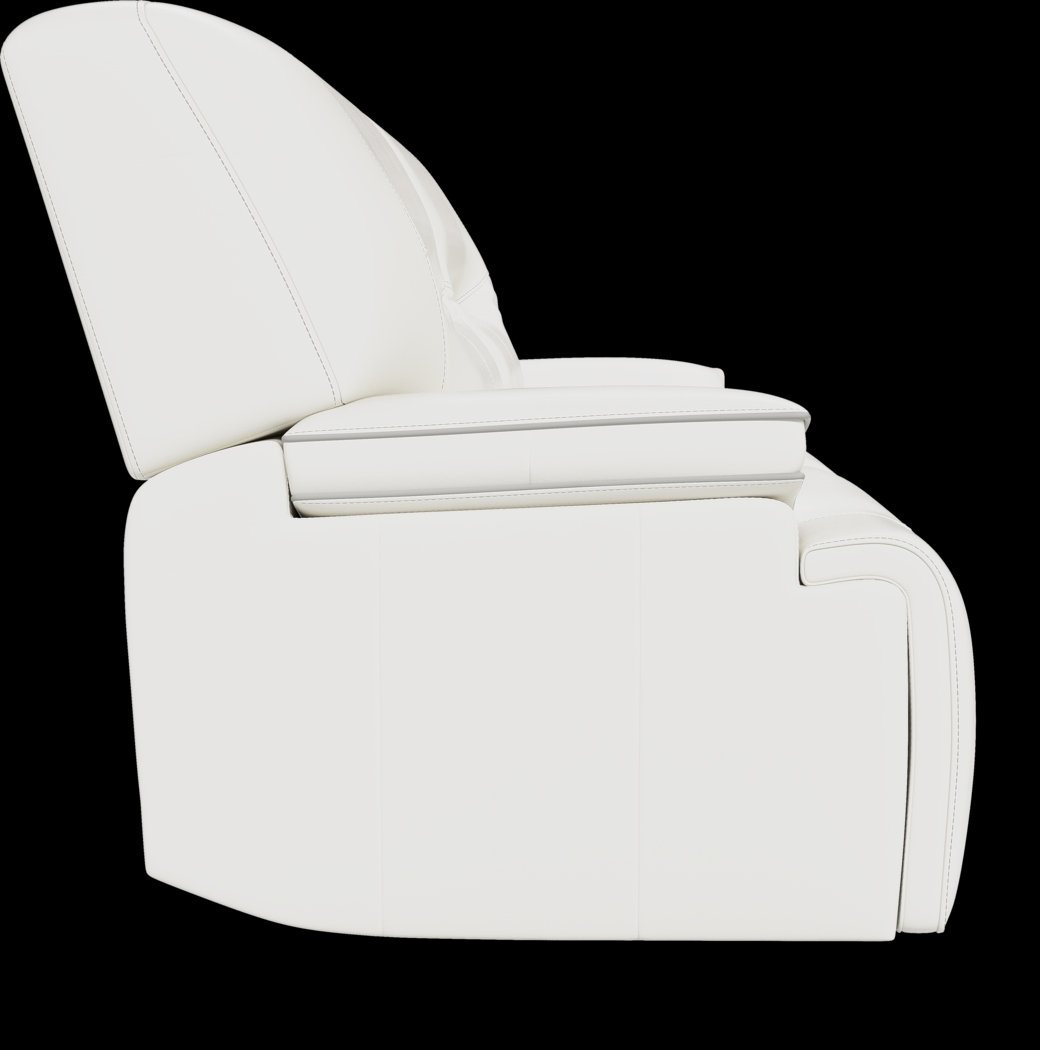 Cindy Crawford Home Caletta Off-White Leather Reclining Sofa - Thumbnail - Image 4