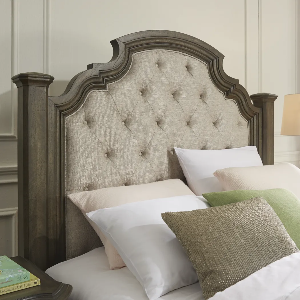 Cindy Crawford Home Calle Vista Brown 7 Pc Queen Poster Bedroom - Thumbnail - Image 3