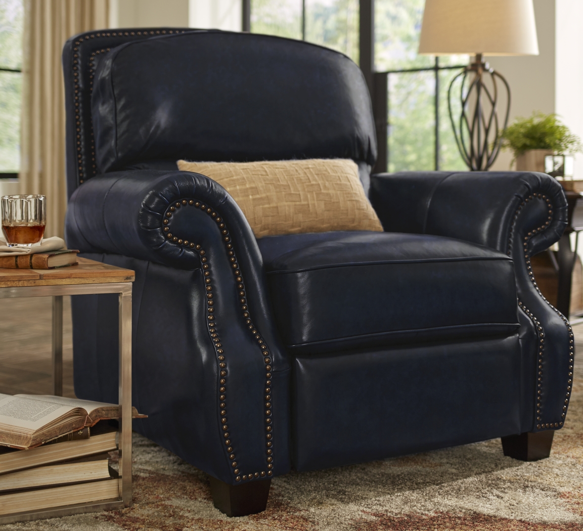 Calvano Blue Leather 8 Pc Living Room - Thumbnail - Image 12