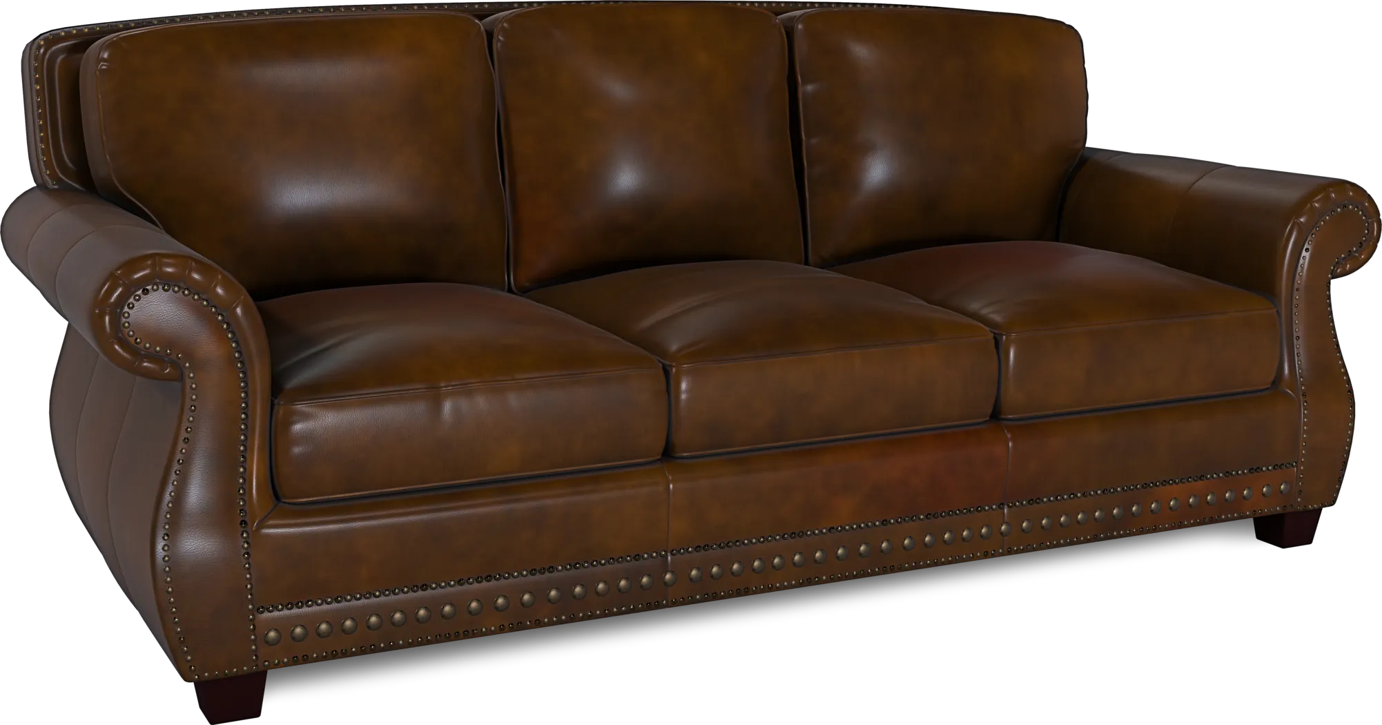 Cindy Crawford Home Calvano Brown Leather Gel Foam Sleeper - Thumbnail - Image 2