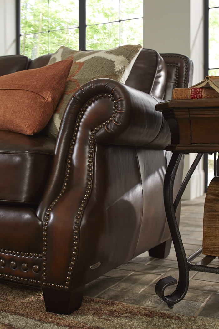 Calvano Brown Leather 5 Pc Living Room - Thumbnail - Image 4