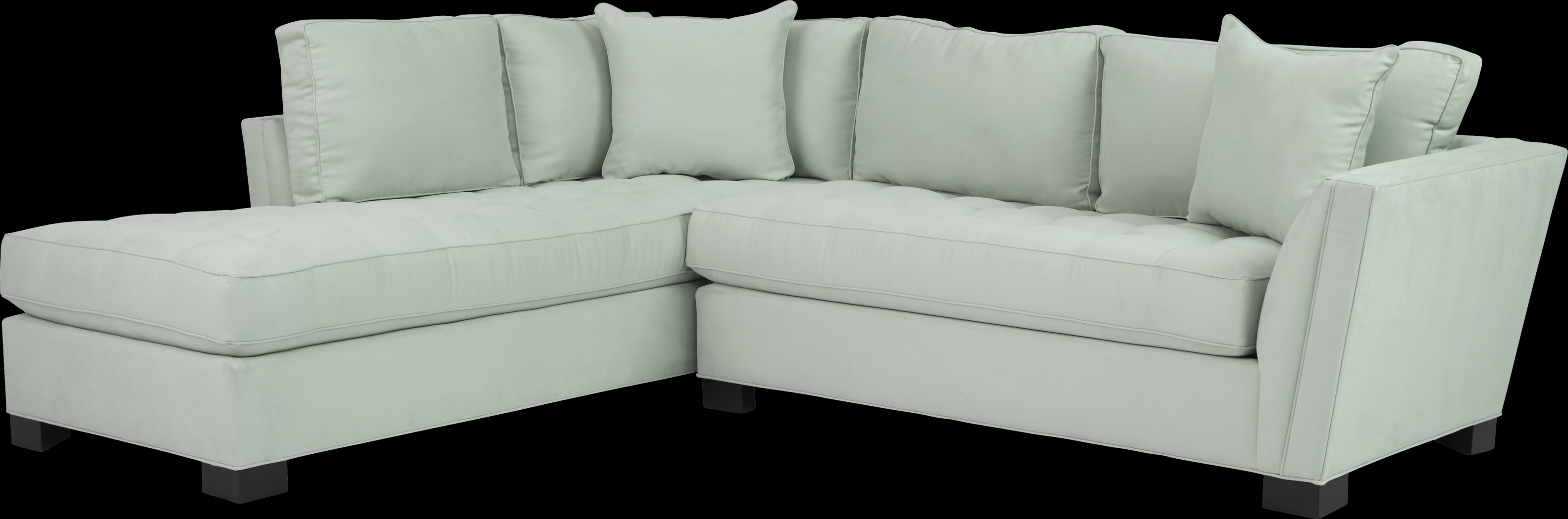 Cindy Crawford Home Calvin Heights Aqua Microfiber 2 Pc Sectional - Thumbnail - Image 1