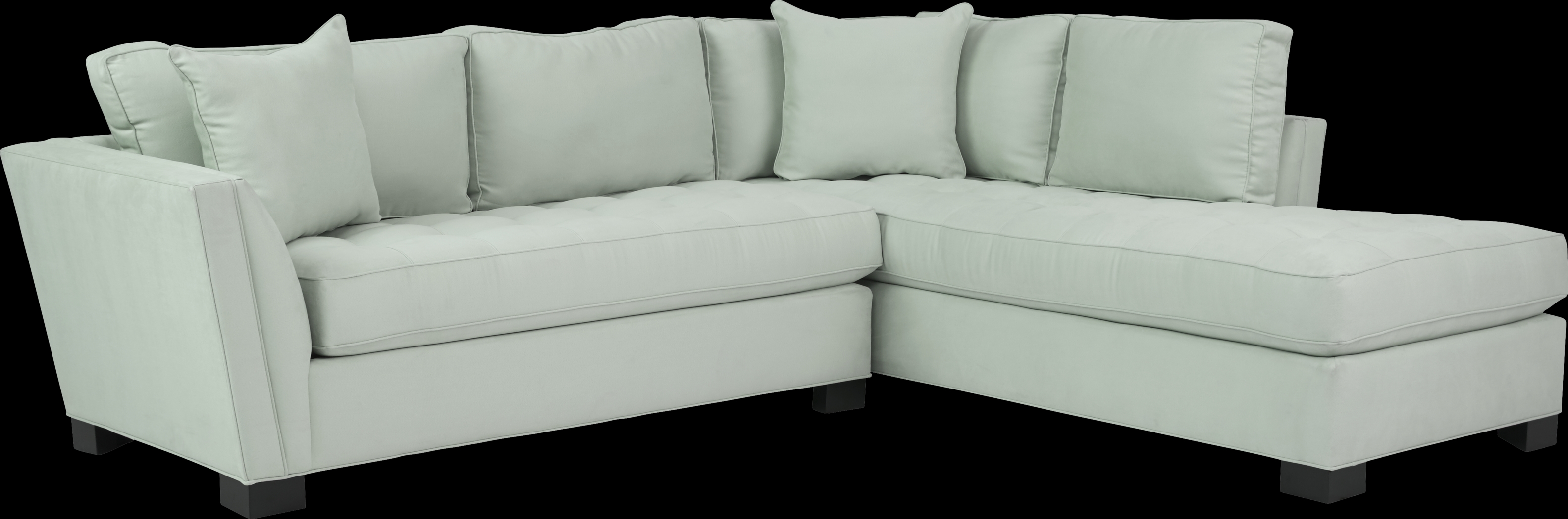 Cindy Crawford Home Calvin Heights Aqua Microfiber 2 Pc Sectional - Thumbnail - Image 1