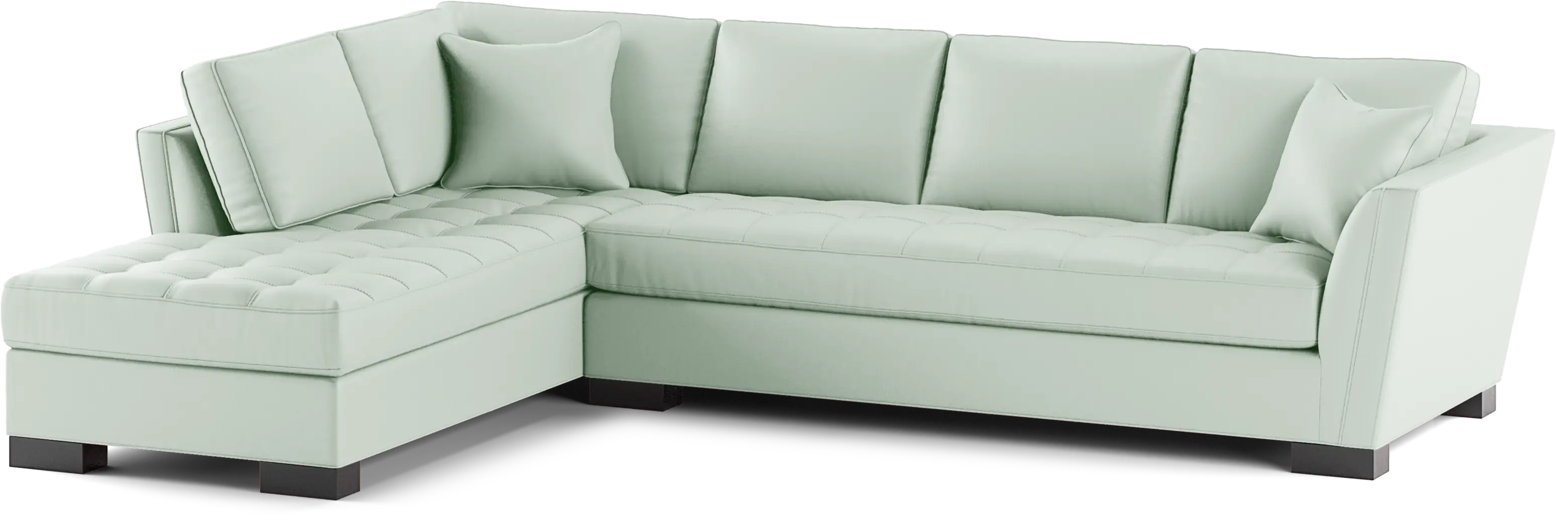 Cindy Crawford Home Calvin Heights Aqua Microfiber 2 Pc XL Sectional - Thumbnail - Image 1