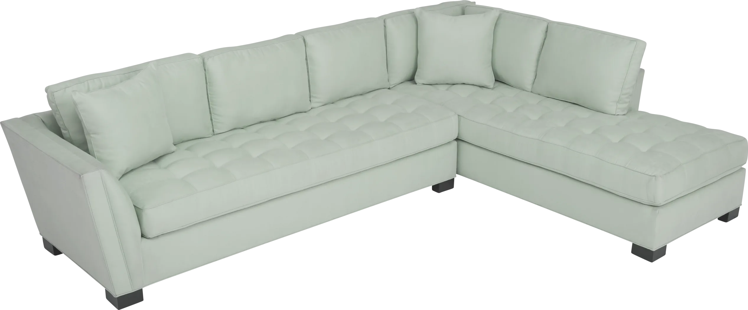 Cindy Crawford Home Calvin Heights Aqua Microfiber 2 Pc XL Sectional - Thumbnail - Image 3