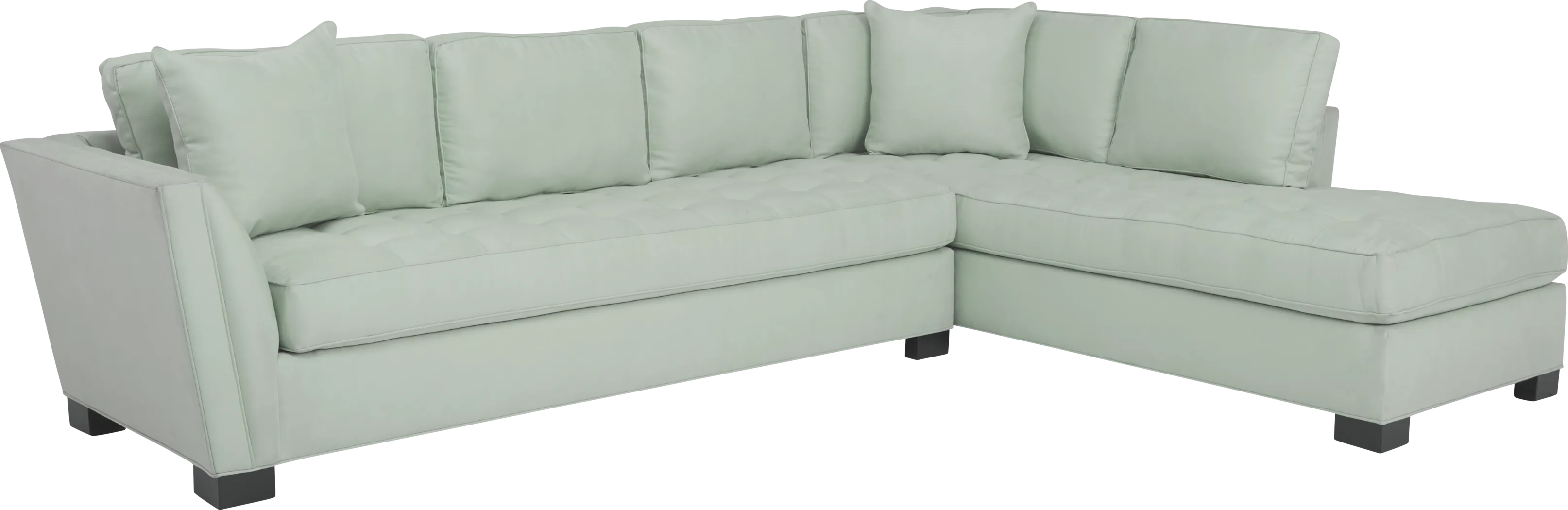 Cindy Crawford Home Calvin Heights Aqua Microfiber 2 Pc XL Sectional - Thumbnail - Image 1