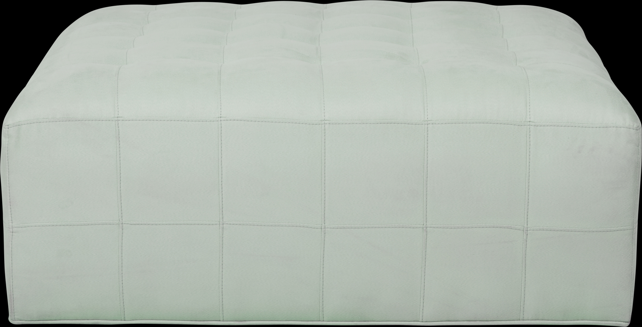 Cindy Crawford Home Calvin Heights Aqua Microfiber Cocktail Ottoman - Thumbnail - Image 2