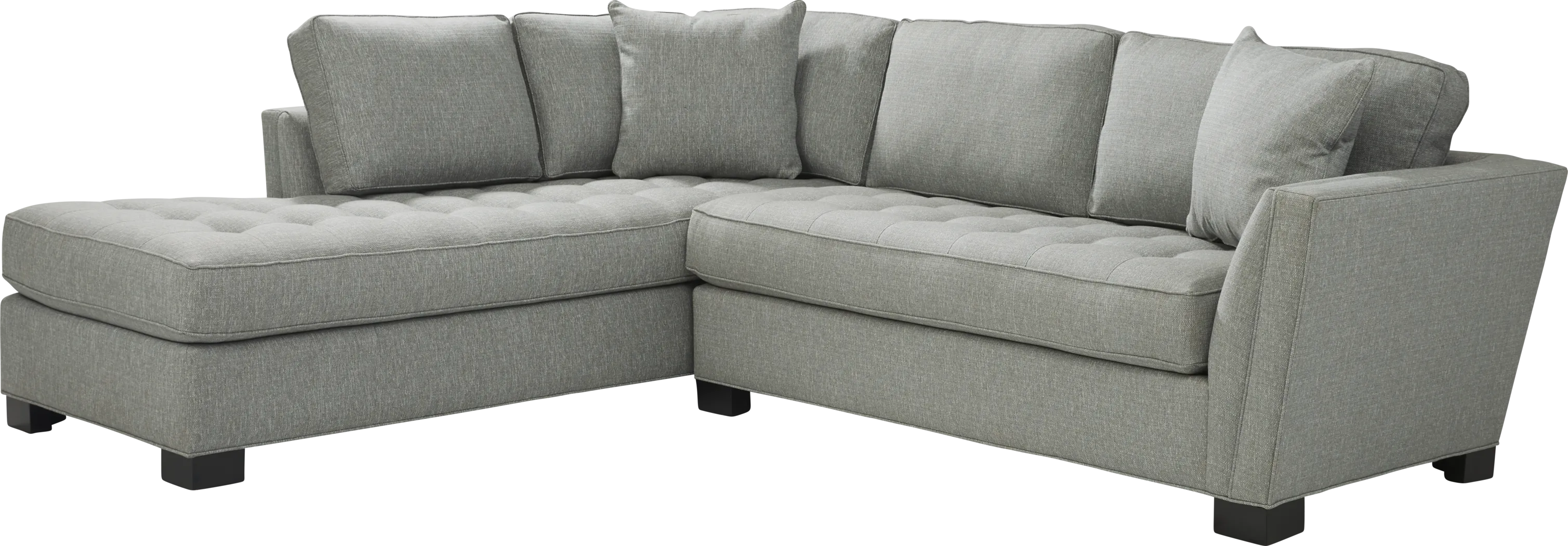 Cindy Crawford Home Calvin Heights Bluestone Textured 2 Pc Sectional - Thumbnail - Image 1