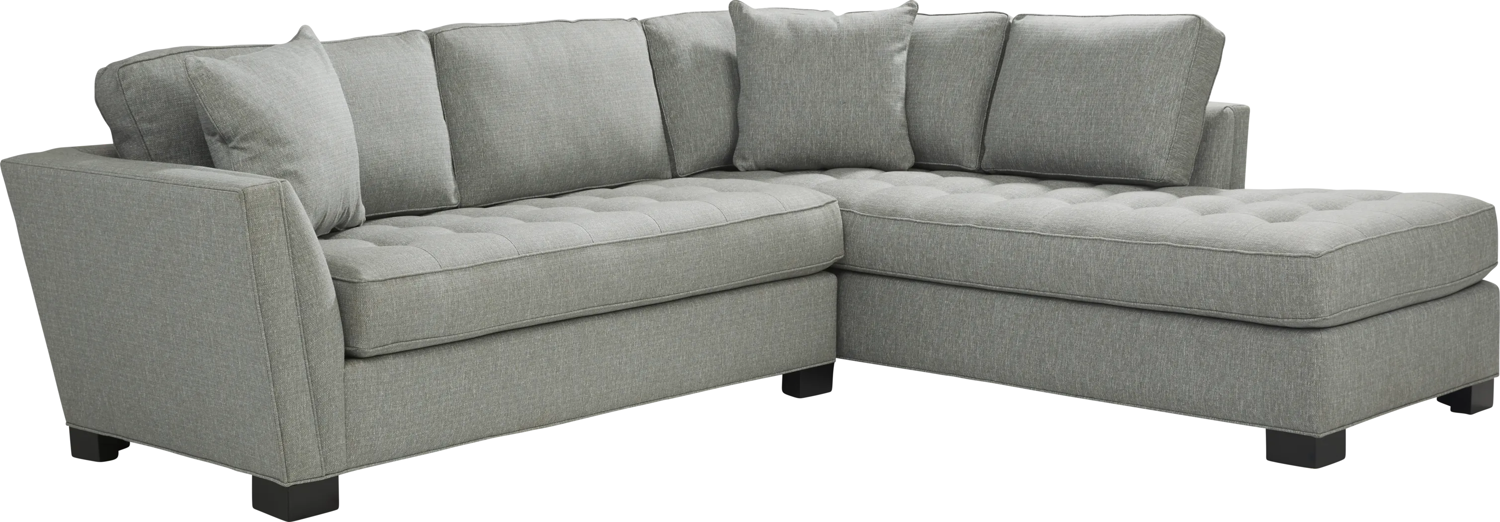 Cindy Crawford Home Calvin Heights Bluestone Textured 2 Pc Sectional - Thumbnail - Image 1