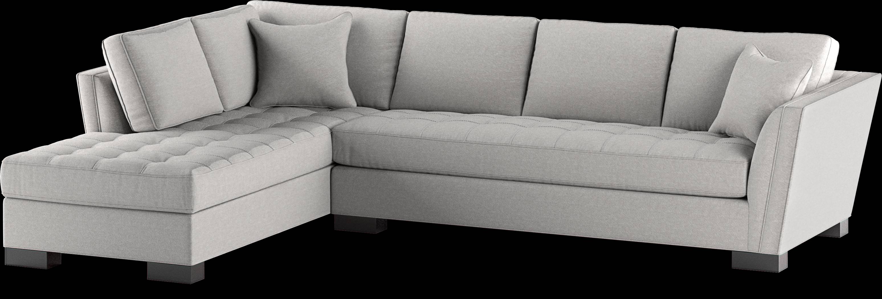 Cindy Crawford Home Calvin Heights Bluestone Textured 2 Pc XL Sectional - Thumbnail - Image 1