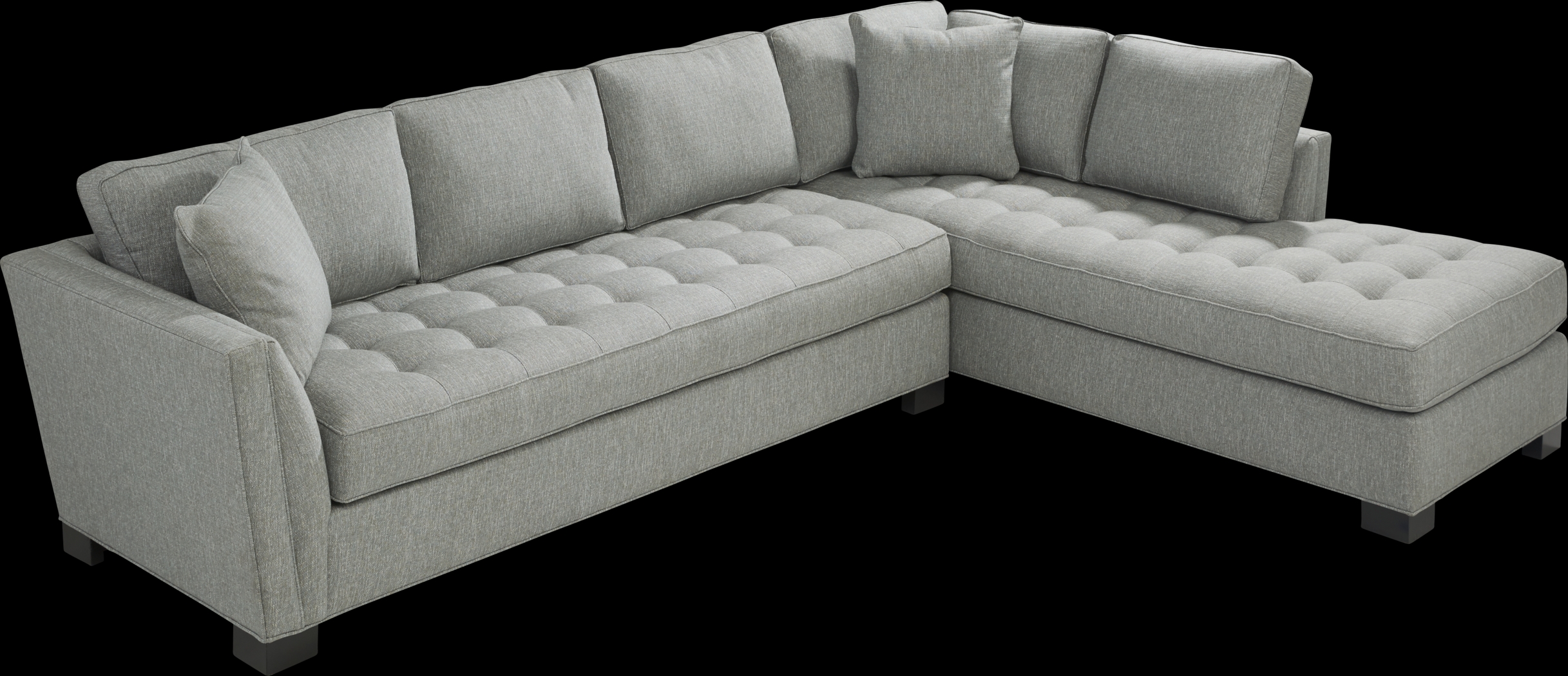 Cindy Crawford Home Calvin Heights Bluestone Textured 2 Pc XL Sectional - Thumbnail - Image 3