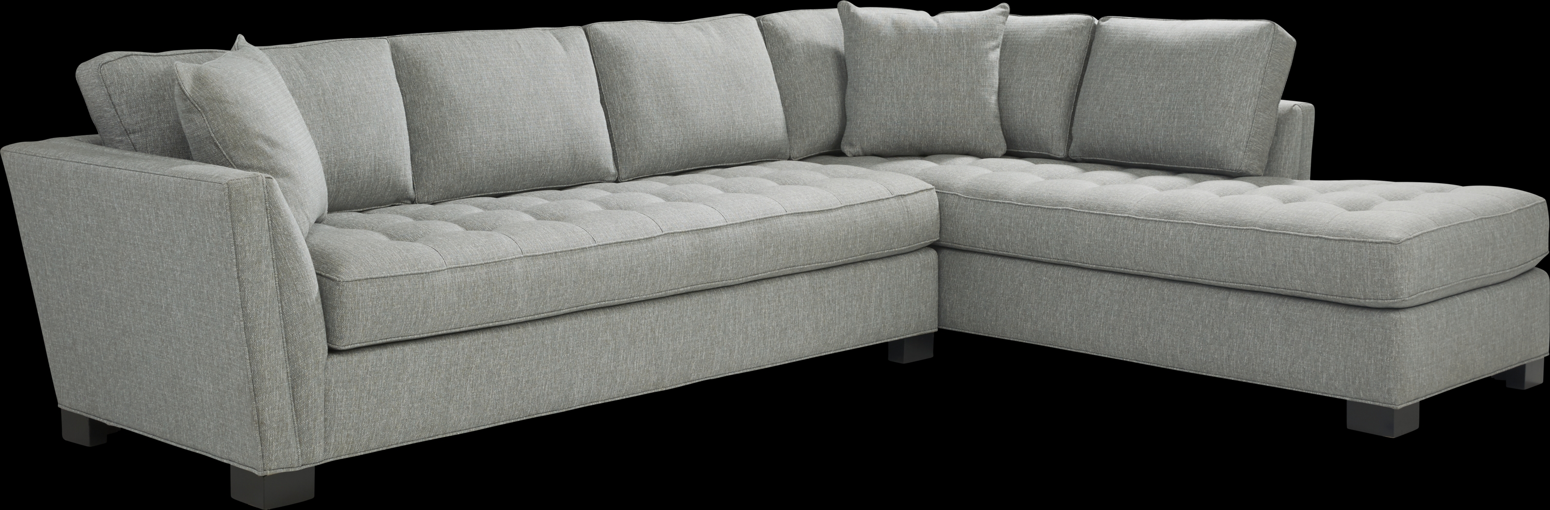 Cindy Crawford Home Calvin Heights Bluestone Textured 2 Pc XL Sectional - Thumbnail - Image 1