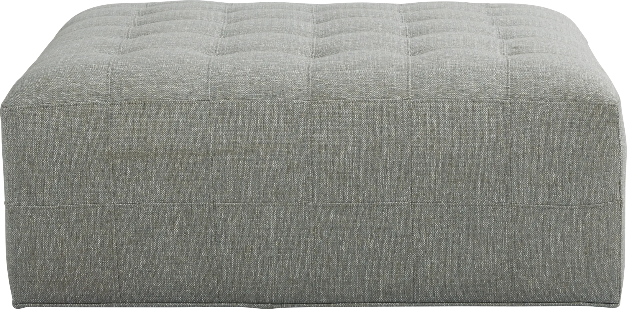 Cindy Crawford Home Calvin Heights Bluestone Textured Cocktail Ottoman - Thumbnail - Image 2