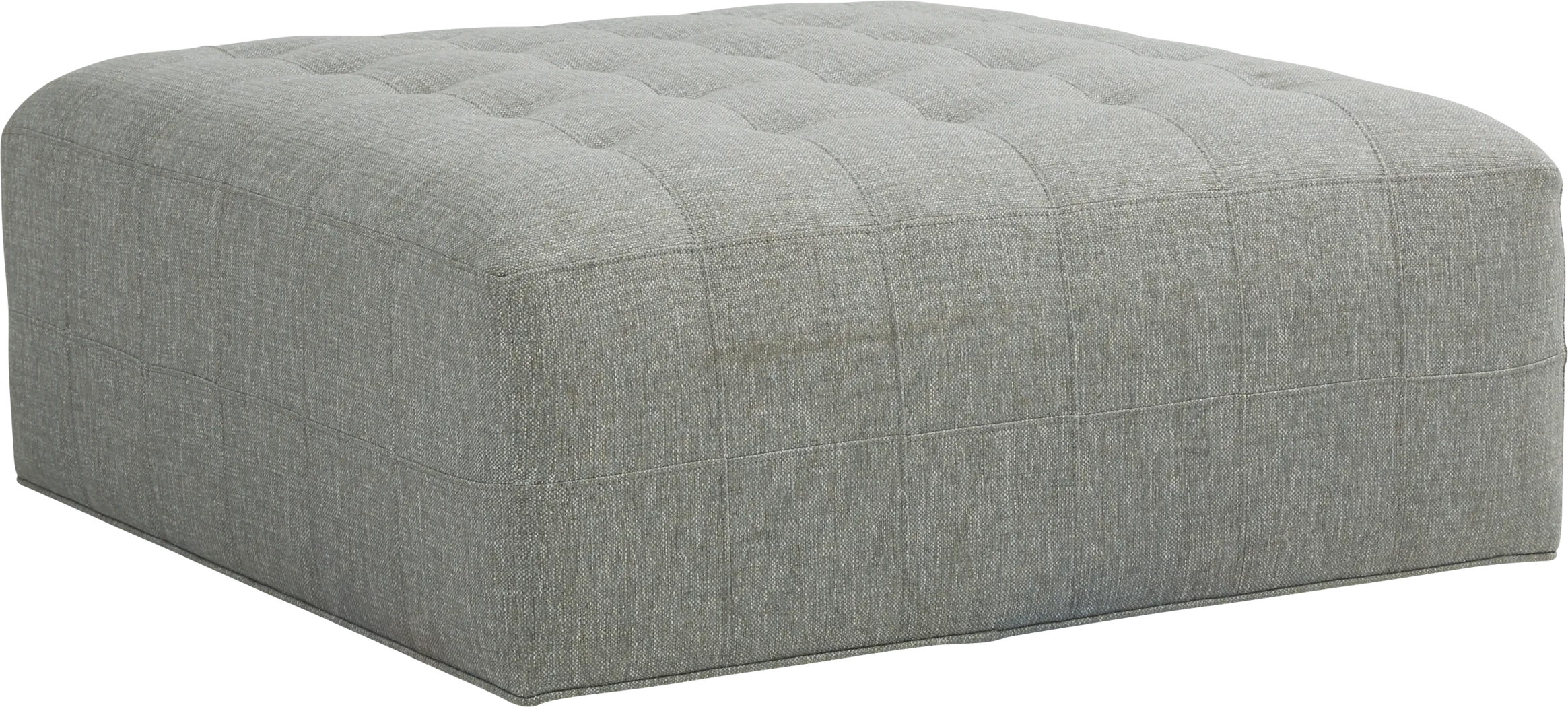 Cindy Crawford Home Calvin Heights Bluestone Textured Cocktail Ottoman - Thumbnail - Image 1