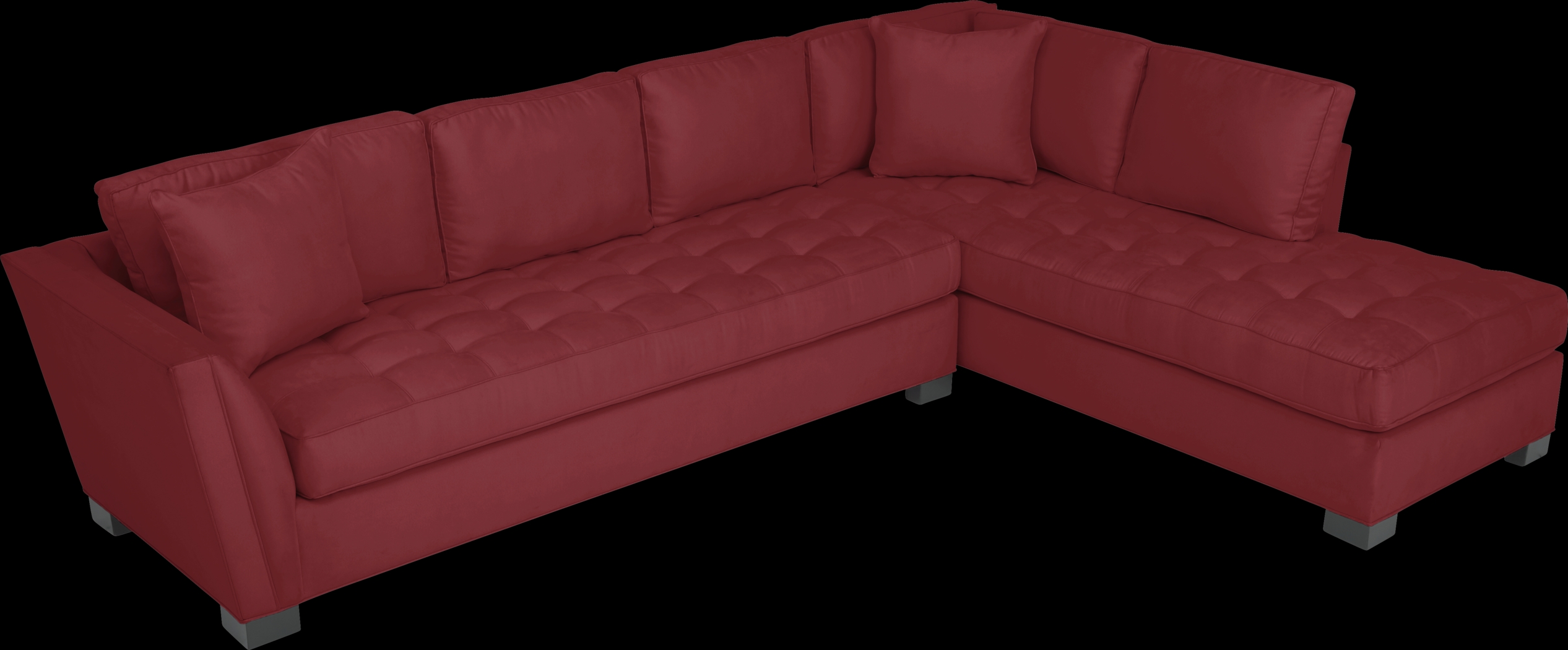 Cindy Crawford Home Calvin Heights Cardinal Microfiber 2 Pc XL Sectional - Thumbnail - Image 4