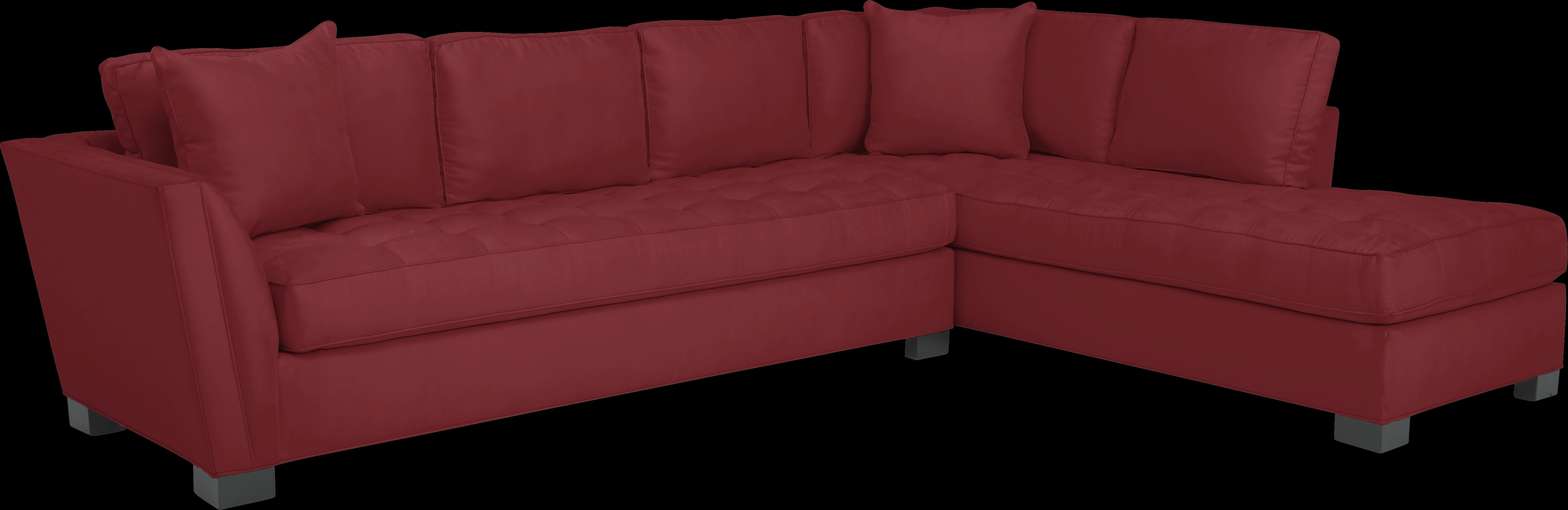 Cindy Crawford Home Calvin Heights Cardinal Microfiber 2 Pc XL Sectional - Thumbnail - Image 1