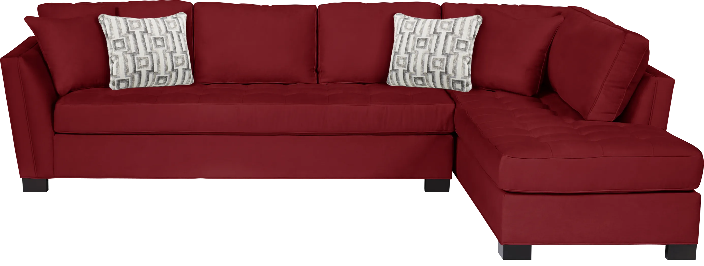 Cindy Crawford Home Calvin Heights Cardinal Microfiber 2 Pc XL Sectional - Thumbnail - Image 1