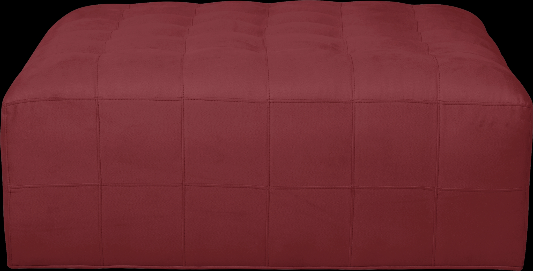 Cindy Crawford Home Calvin Heights Cardinal Microfiber Cocktail Ottoman - Thumbnail - Image 2
