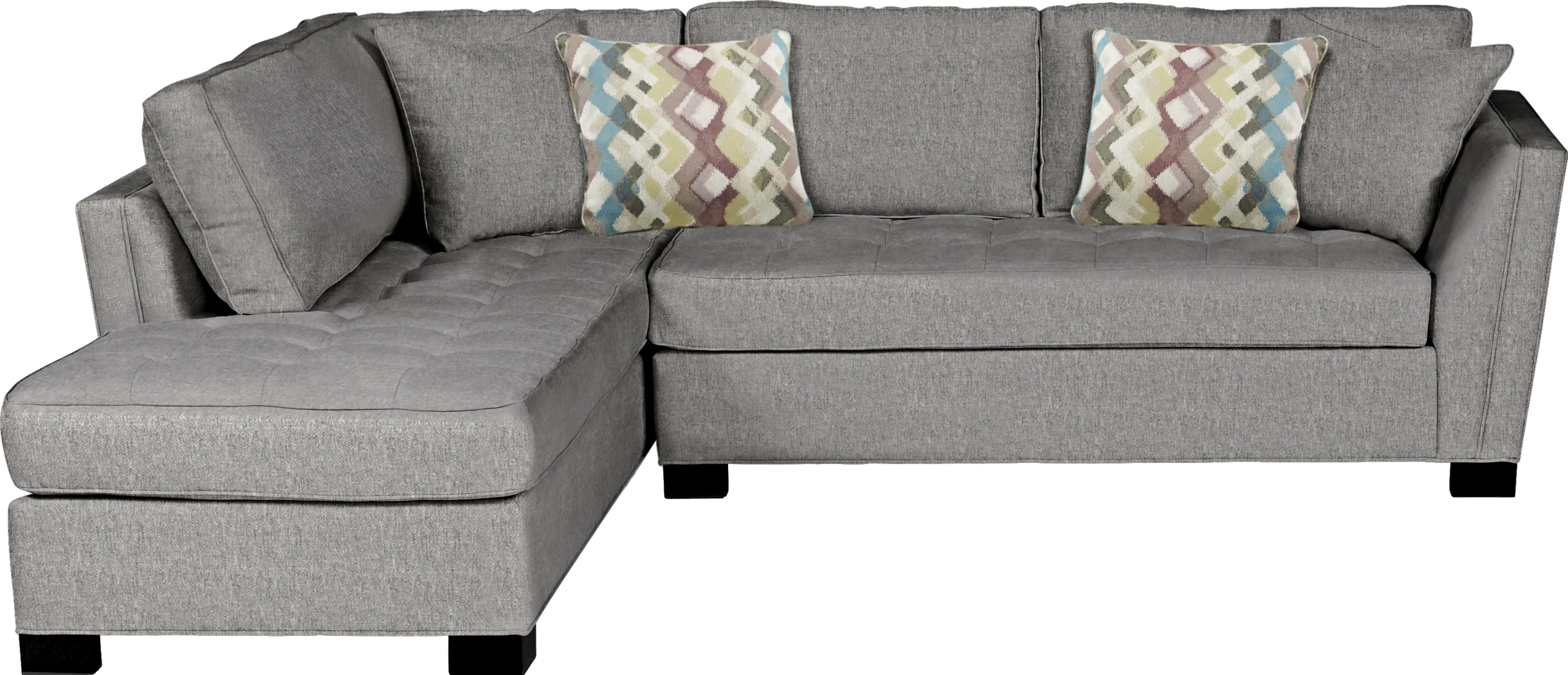 Cindy Crawford Home Calvin Heights Gray Textured 2 Pc Sectional - Thumbnail - Image 1