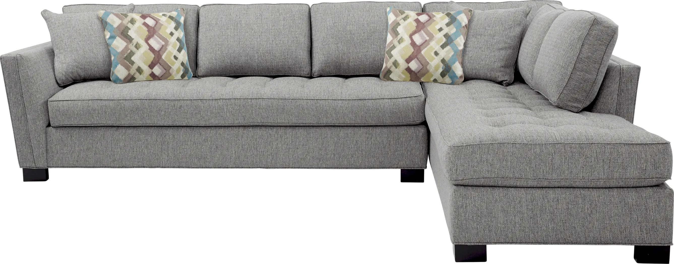 Cindy Crawford Home Calvin Heights Gray Textured 2 Pc XL Sectional - Thumbnail - Image 1