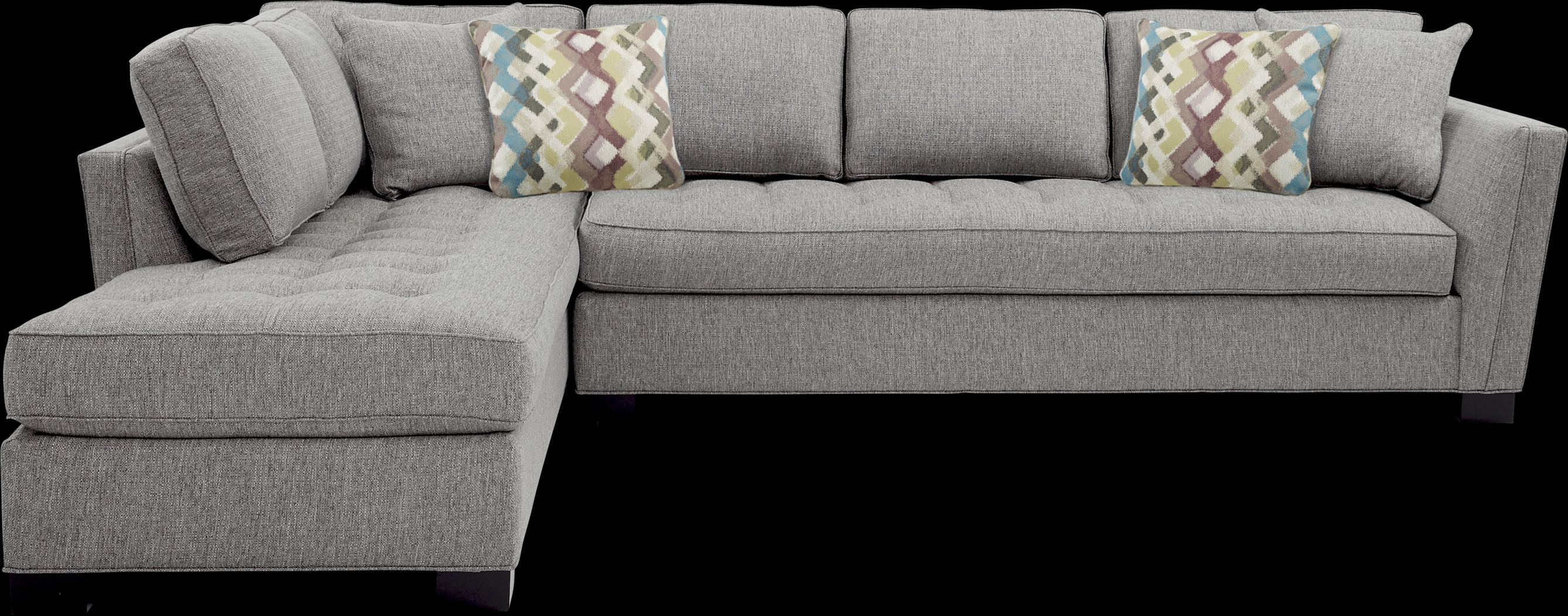 Cindy Crawford Home Calvin Heights Gray Textured 2 Pc XL Sectional - Thumbnail - Image 1