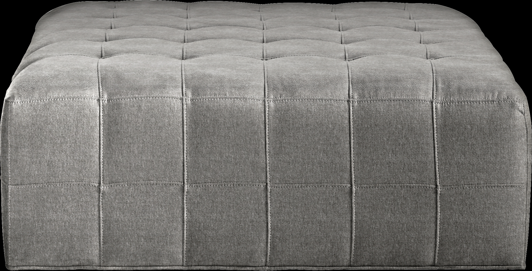 Cindy Crawford Home Calvin Heights Gray Textured Cocktail Ottoman - Thumbnail - Image 1