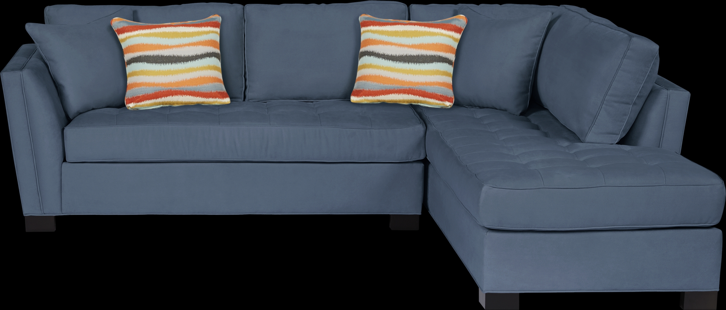 Cindy Crawford Home Calvin Heights Indigo Microfiber  2 Pc Sectional - Thumbnail - Image 1