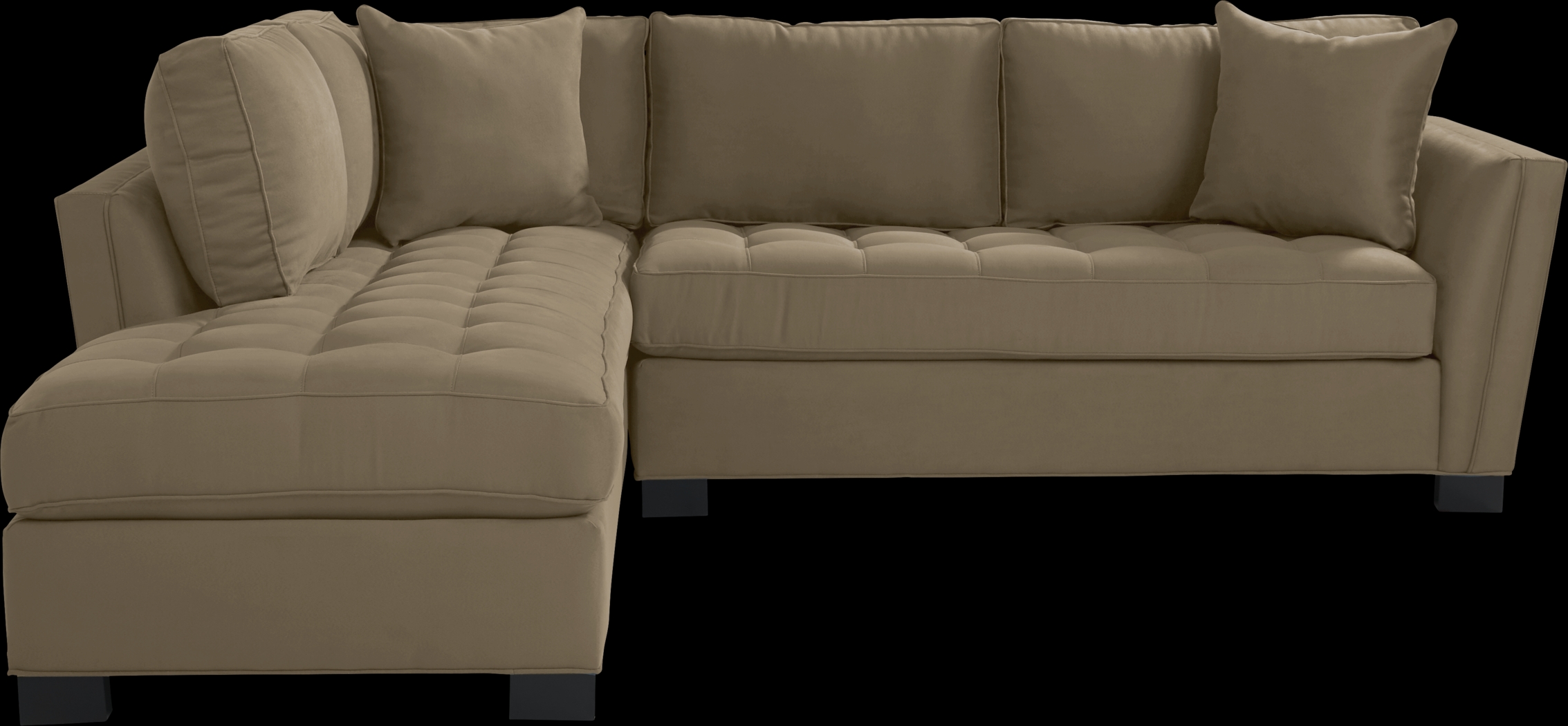 Cindy Crawford Home Calvin Heights Khaki Microfiber 2 Pc Sectional - Thumbnail - Image 1