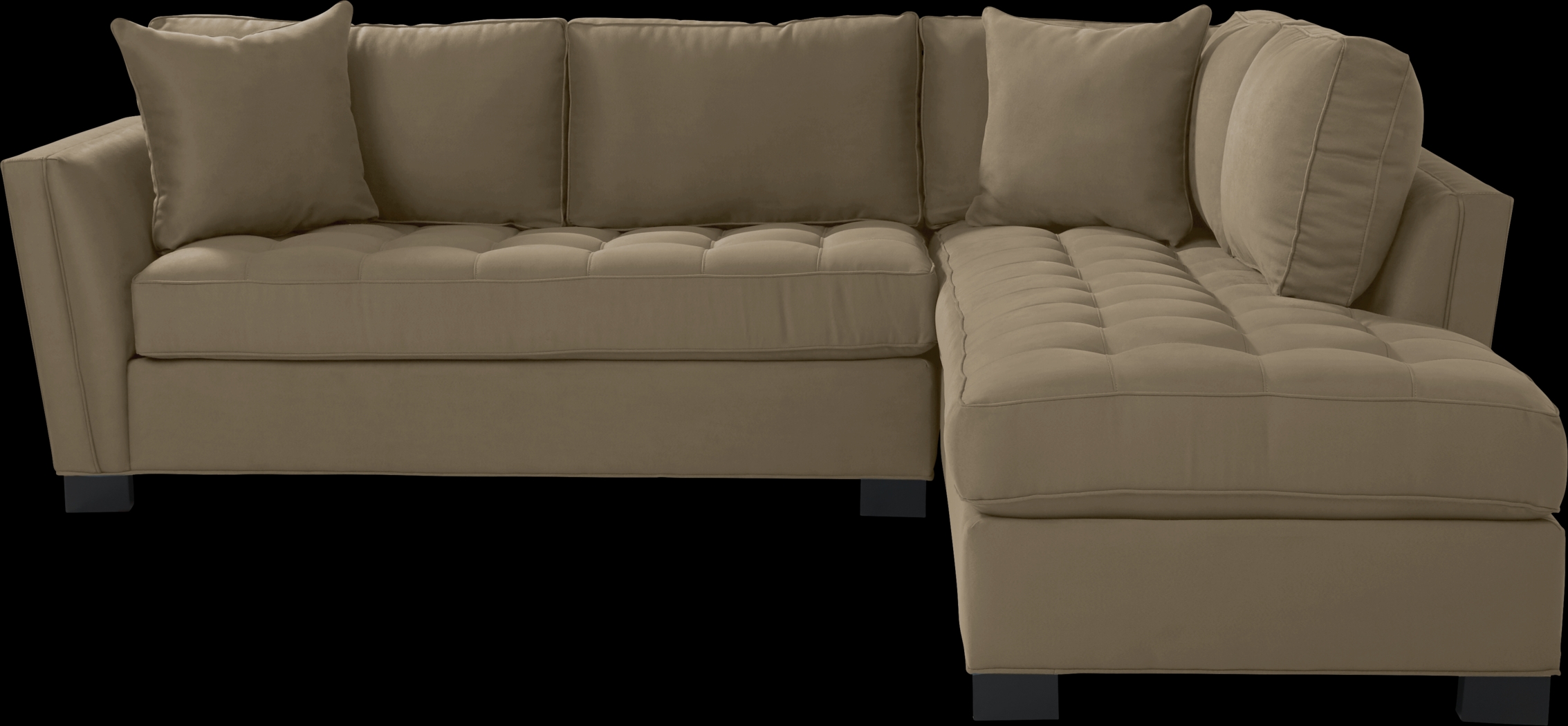 Cindy Crawford Home Calvin Heights Khaki Microfiber 2 Pc Sectional - Thumbnail - Image 1