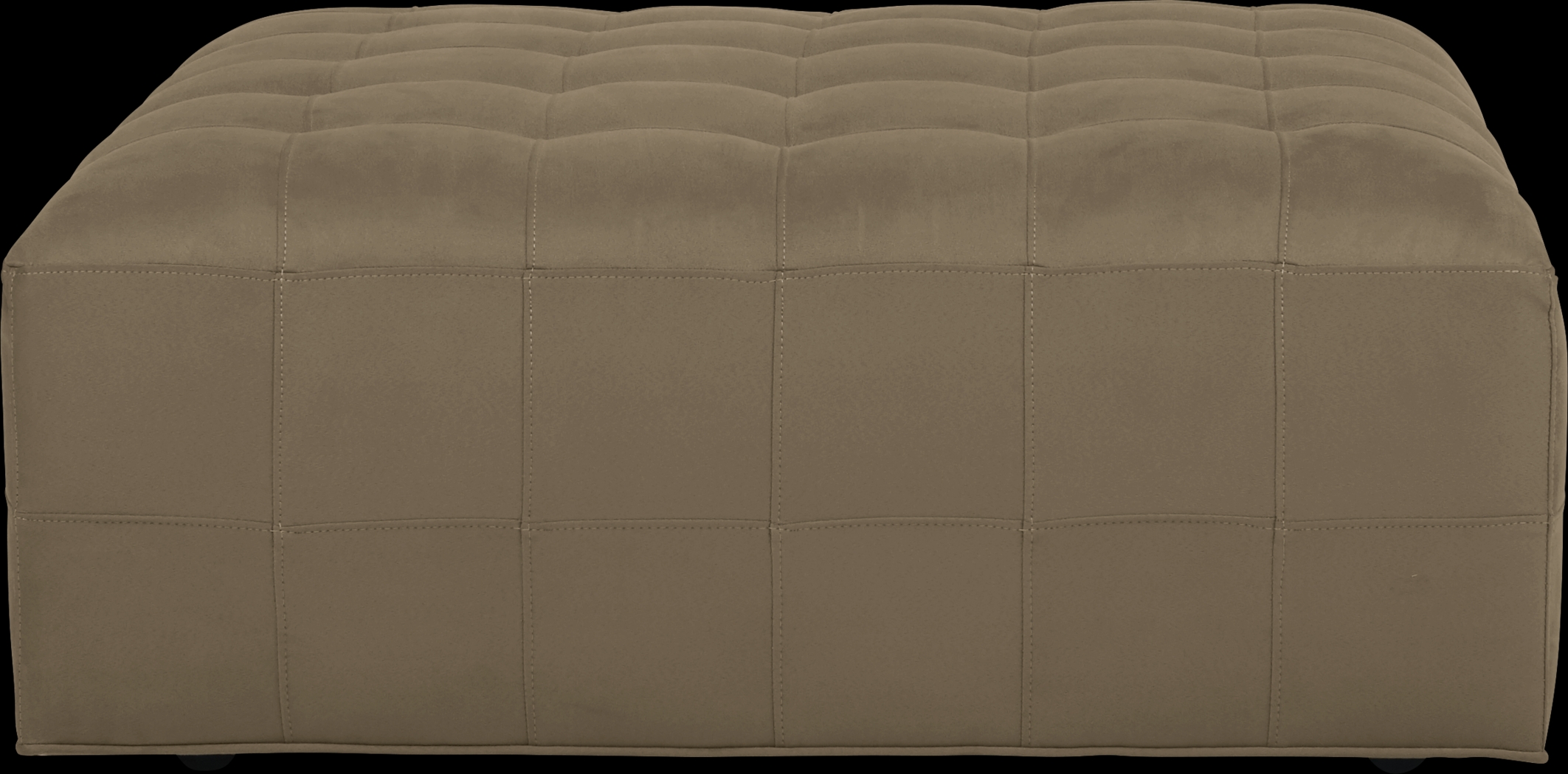 Cindy Crawford Home Calvin Heights Khaki Microfiber Cocktail Ottoman - Thumbnail - Image 2