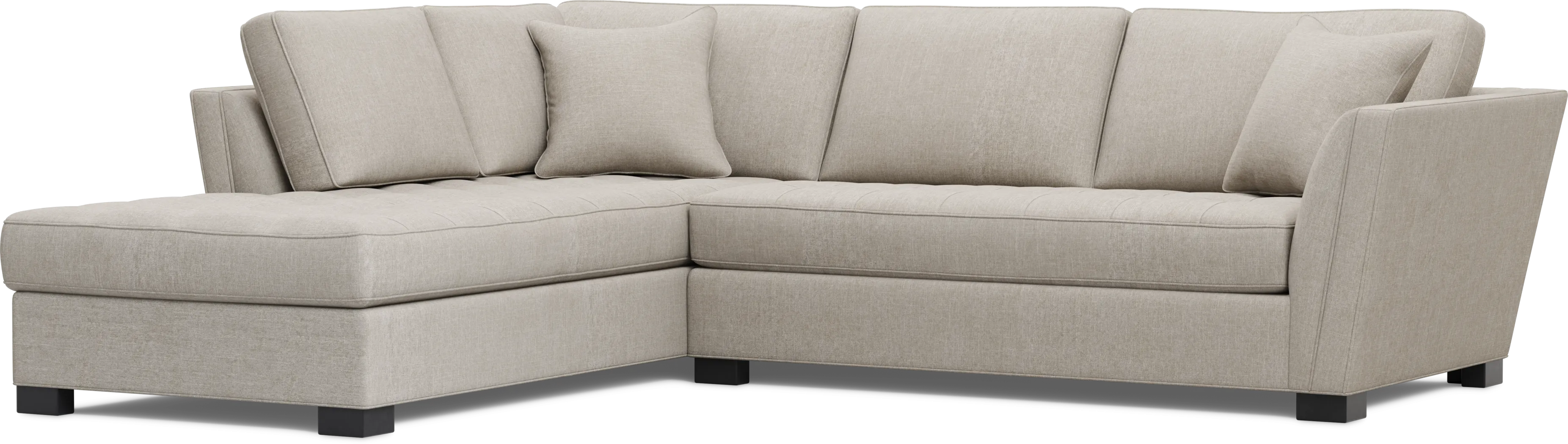 Calvin Heights Mushroom Textured 2 Pc Sectional - Thumbnail - Image 1
