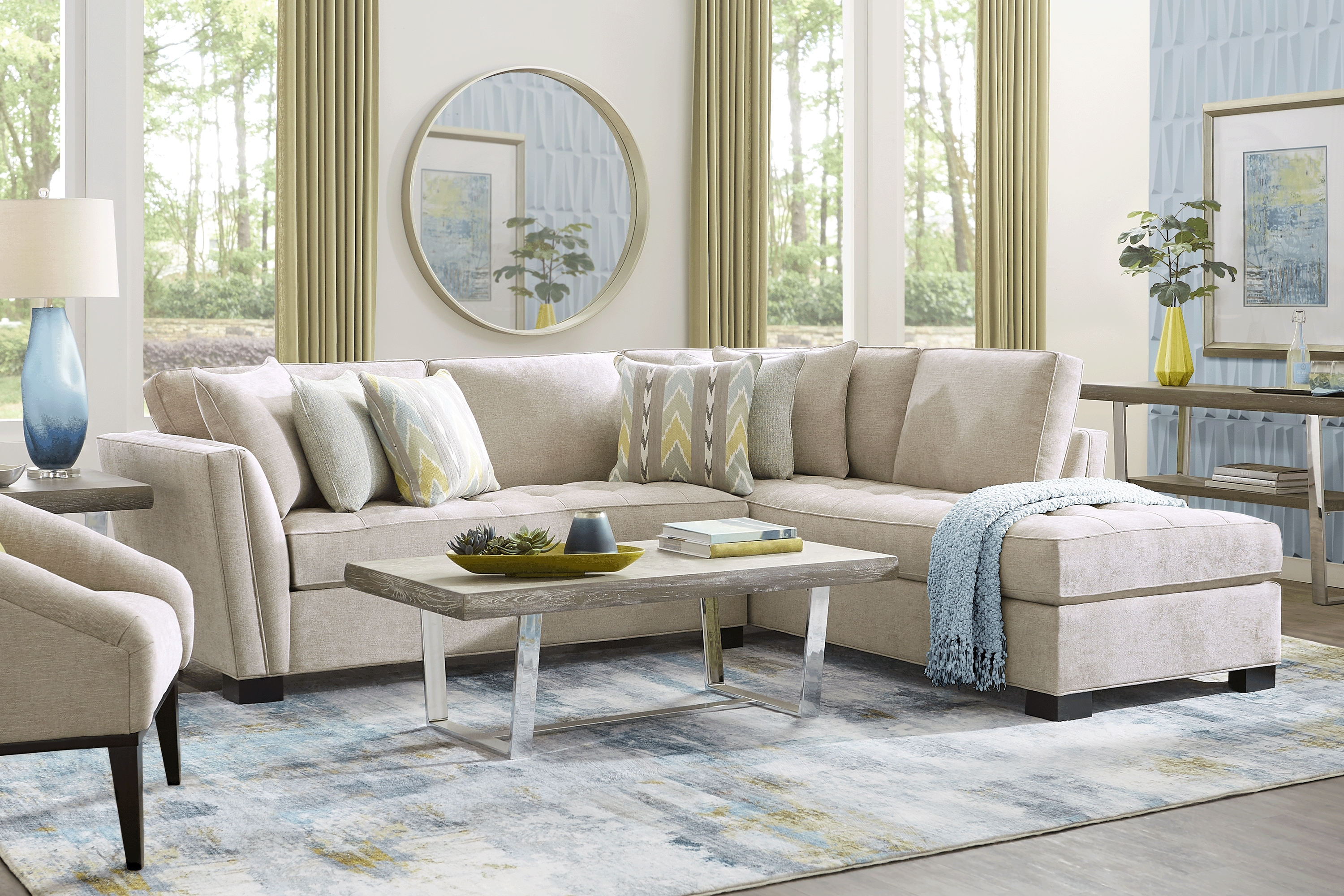 Calvin Heights Mushroom Textured 2 Pc Sectional - Thumbnail - Image 2