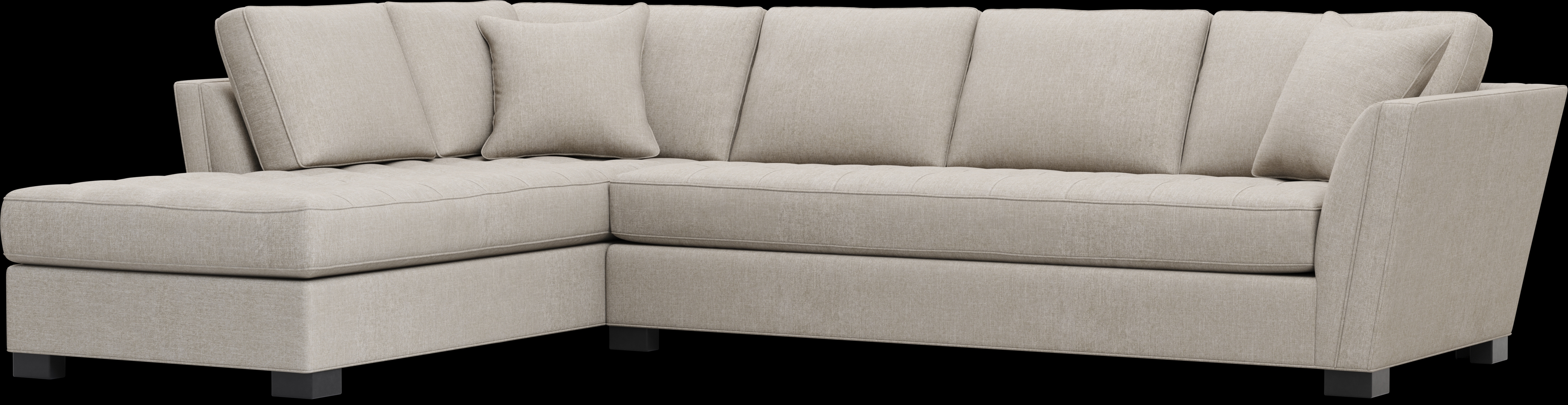 Calvin Heights Mushroom Textured 2 Pc XL Sectional - Thumbnail - Image 1