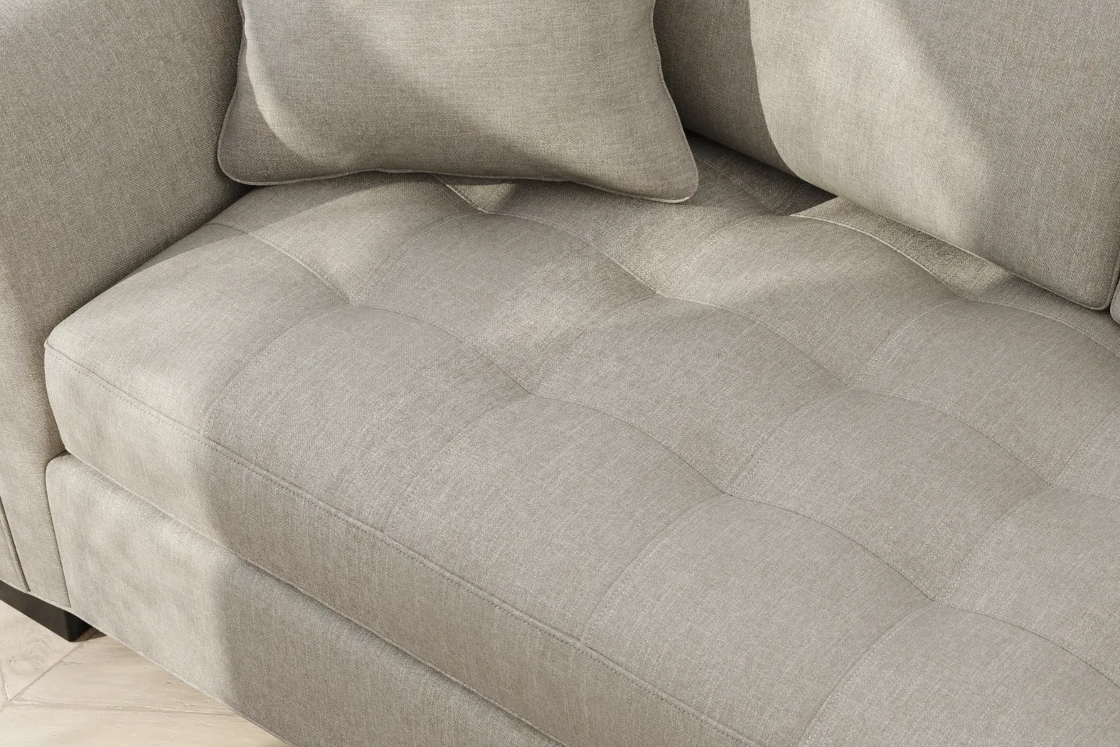 Calvin Heights Mushroom Textured 2 Pc XL Sectional - Thumbnail - Image 4