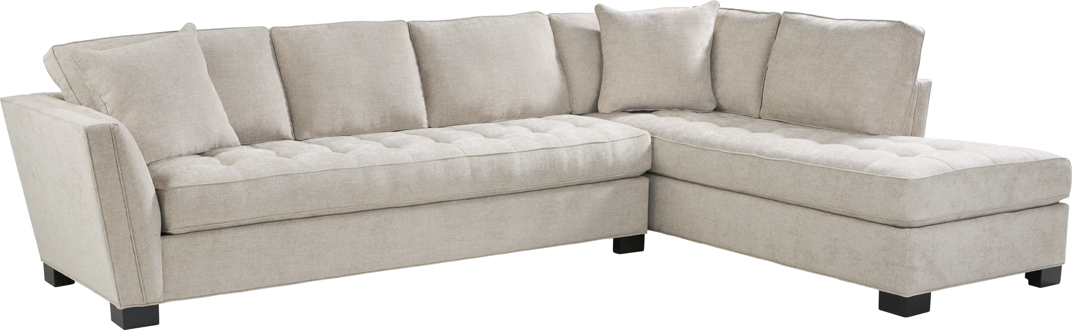 Calvin Heights Mushroom Textured 2 Pc XL Sectional - Thumbnail - Image 1