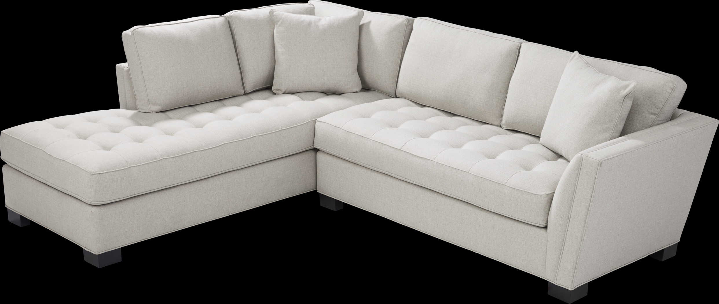 Calvin Heights Oatmeal Textured 2 Pc Sectional - Thumbnail - Image 3