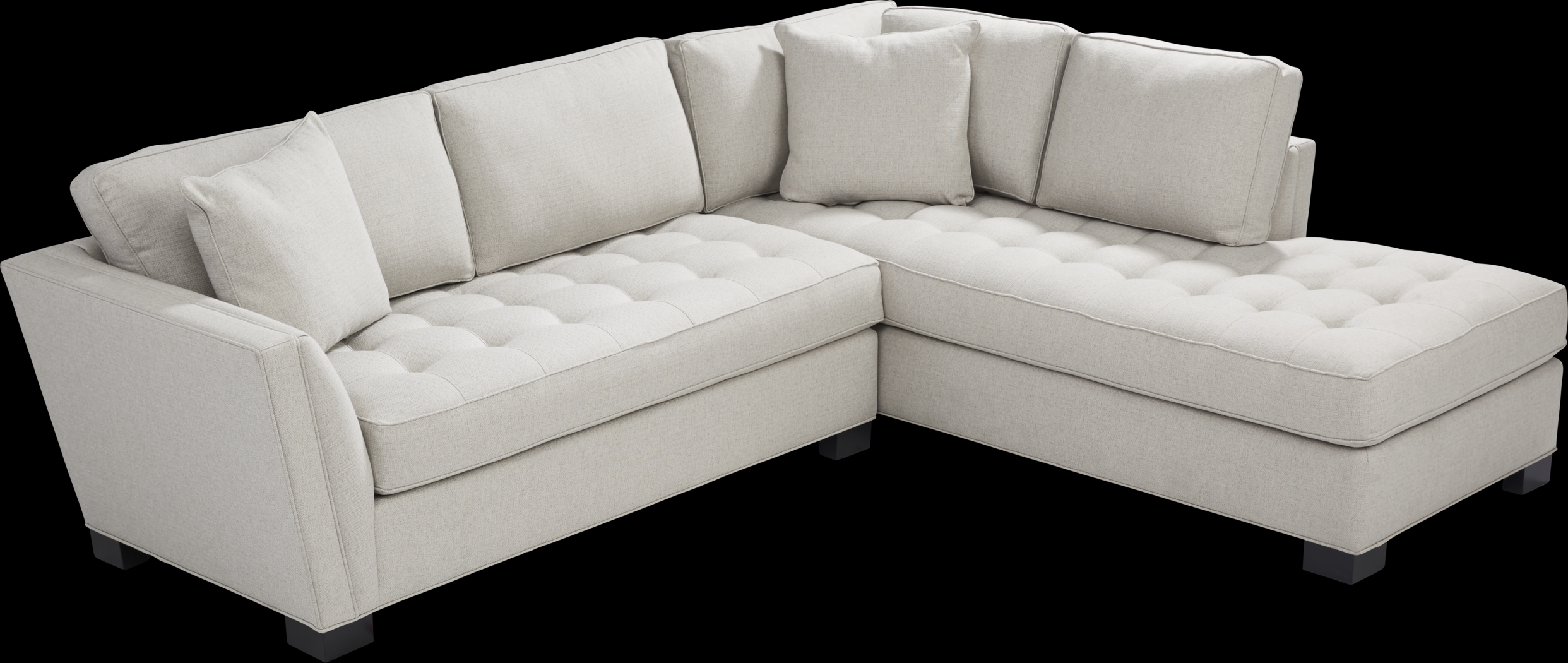 Calvin Heights Oatmeal Textured 2 Pc Sectional - Thumbnail - Image 3