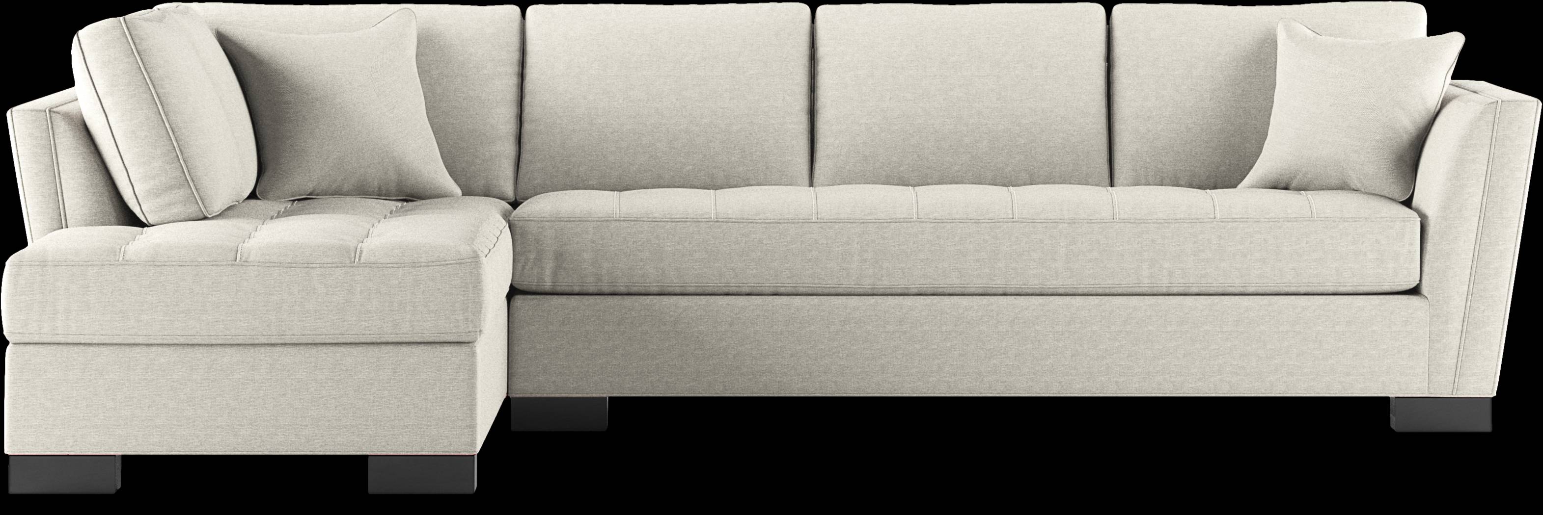 Calvin Heights Oatmeal Textured 2 Pc XL Sectional - Thumbnail - Image 1