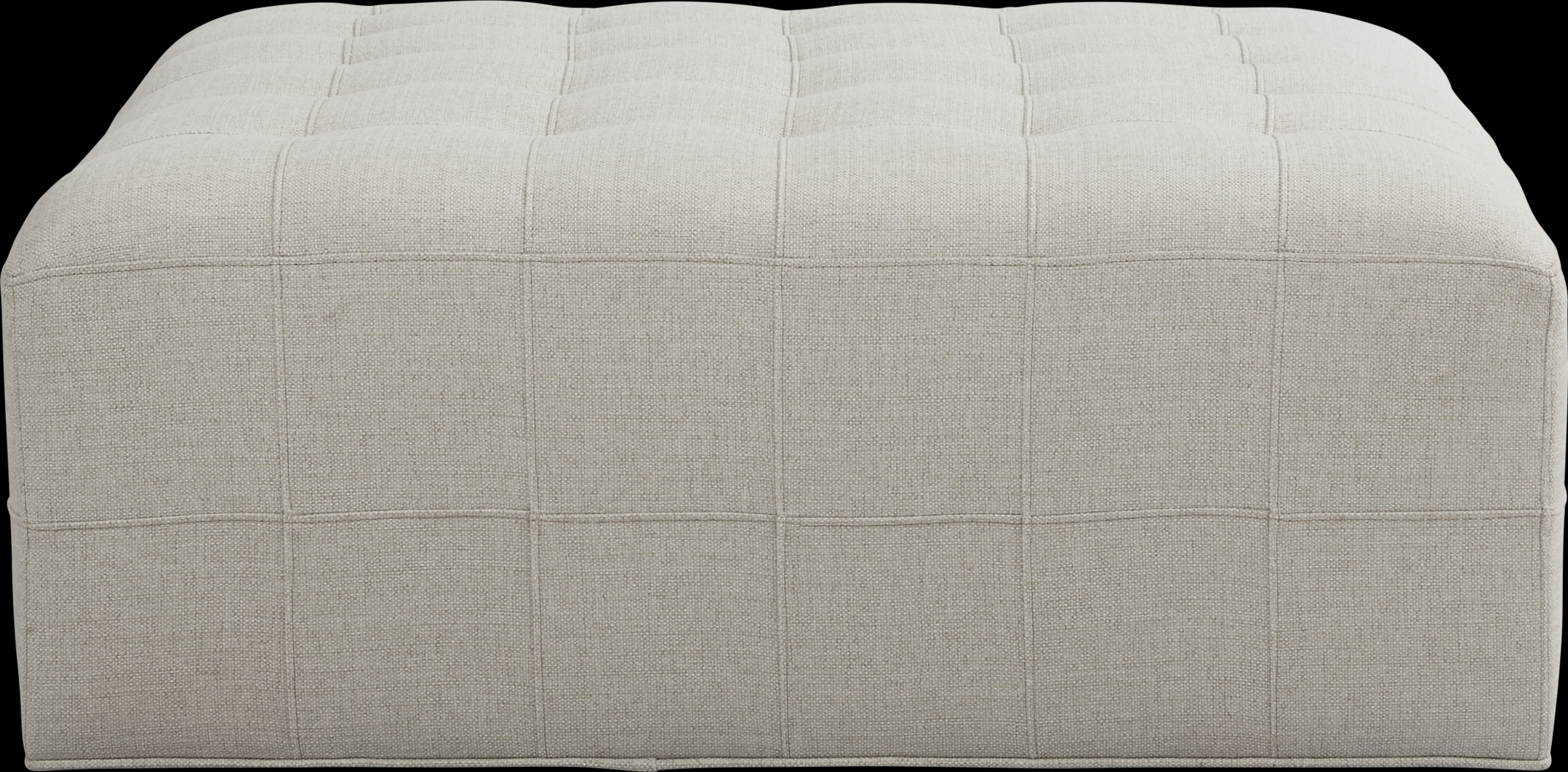 Calvin Heights Oatmeal Textured Cocktail Ottoman - Thumbnail - Image 2