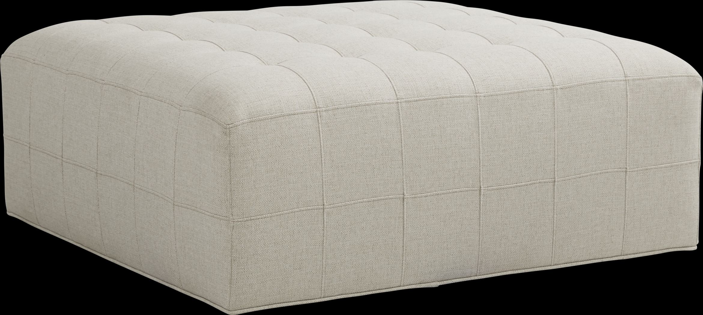 Calvin Heights Oatmeal Textured Cocktail Ottoman - Thumbnail - Image 1