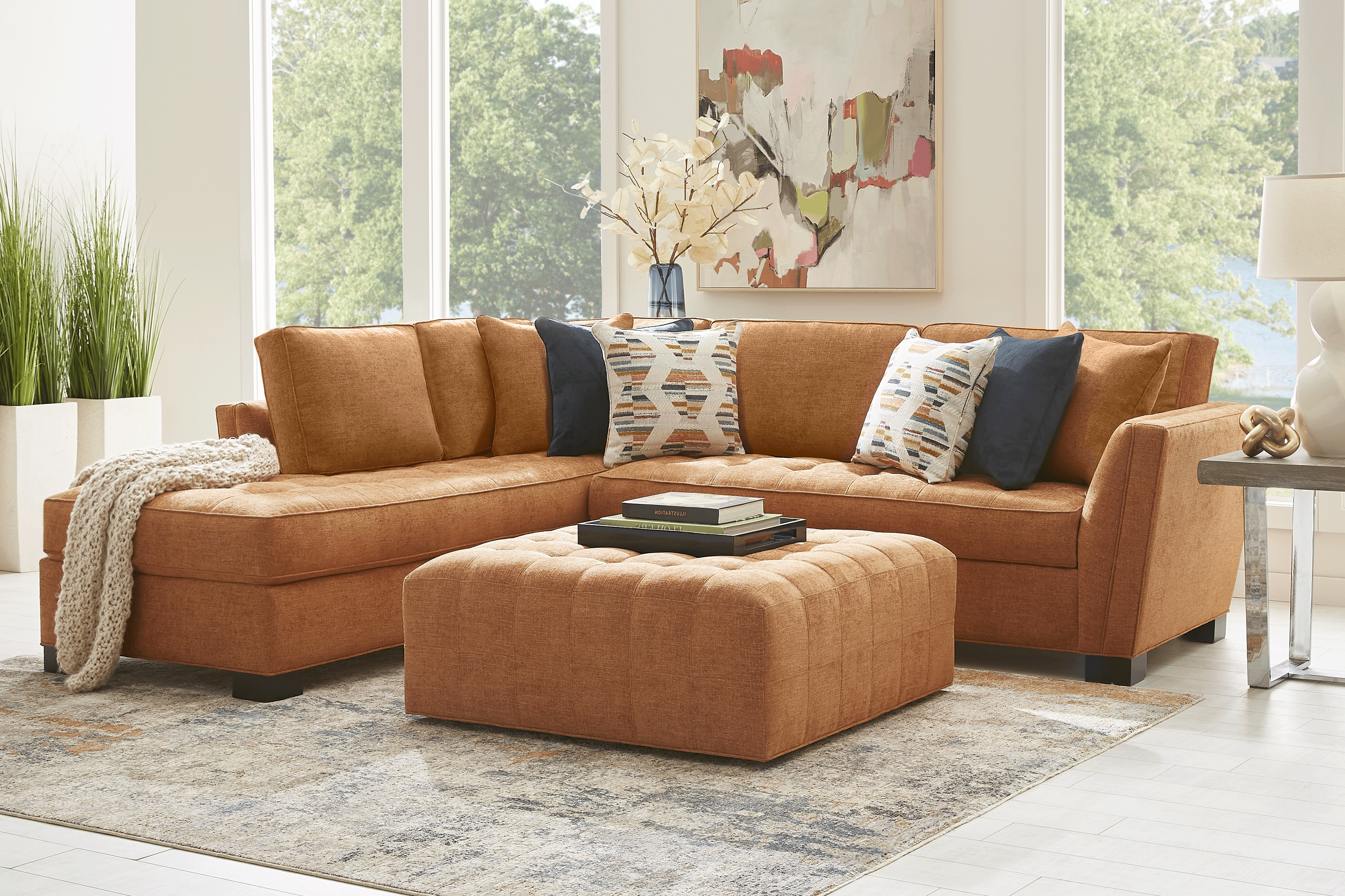 Calvin Heights Russet Textured 2 Pc Sectional - Thumbnail - Image 2